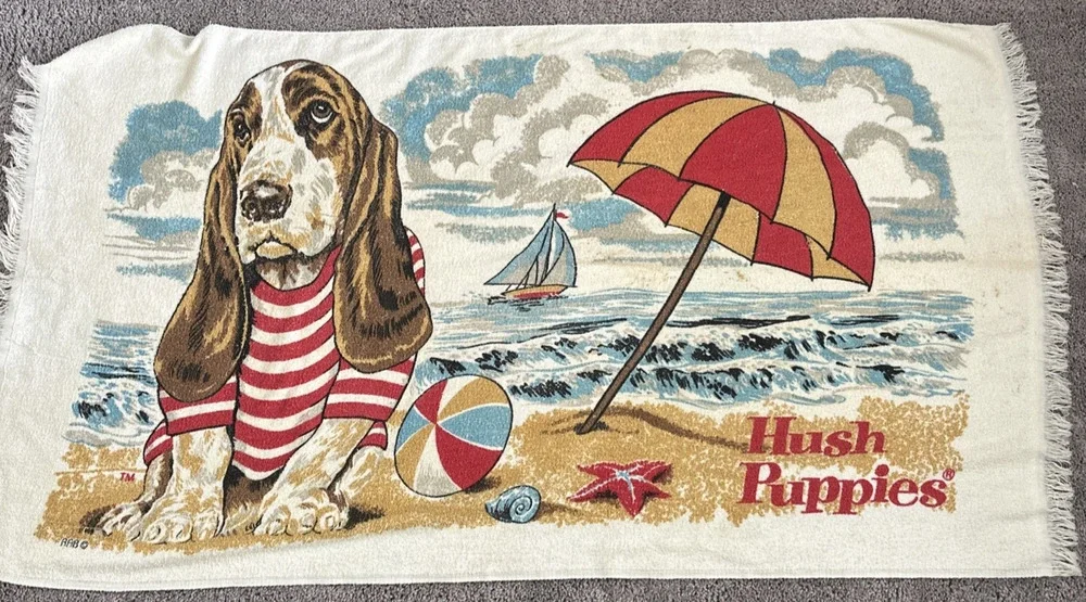 Vintage Cannon Hush Puppies Beach Towel 59x32